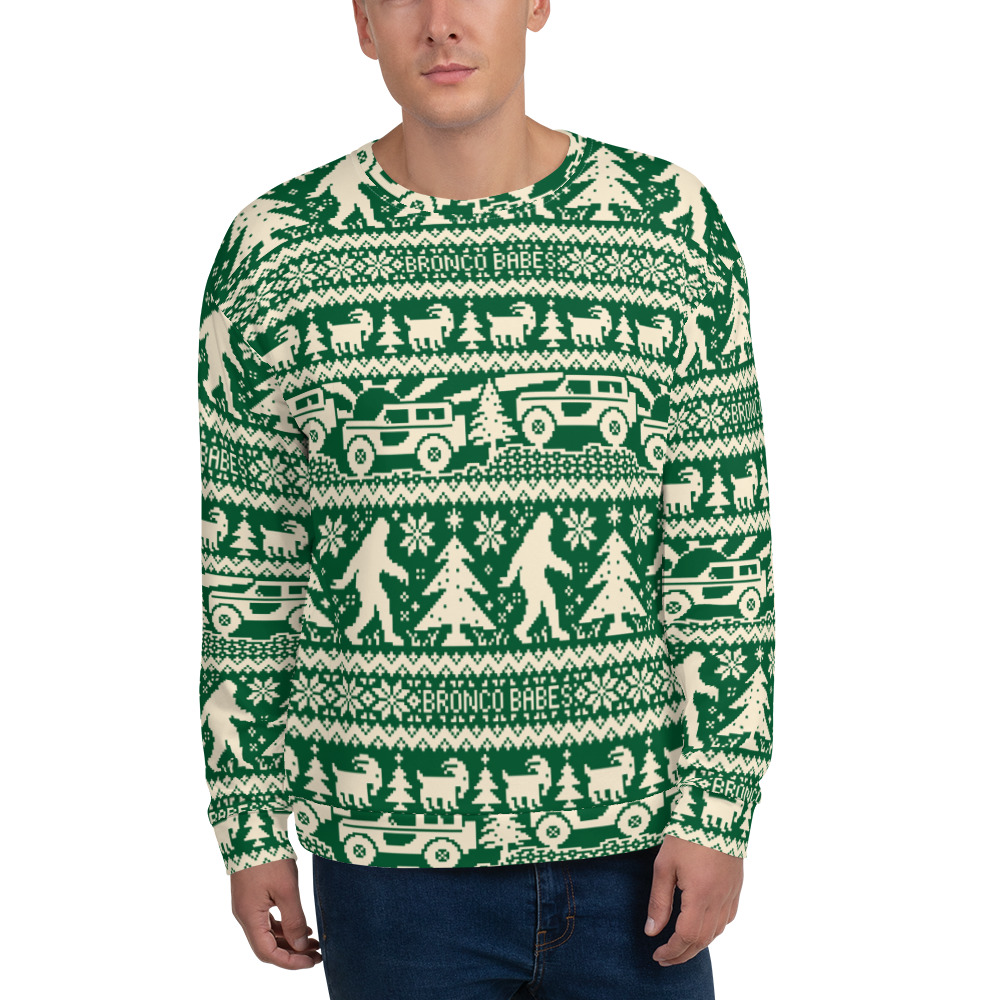 Bronco Babes Ugly Christmas Sweatshirt – Green