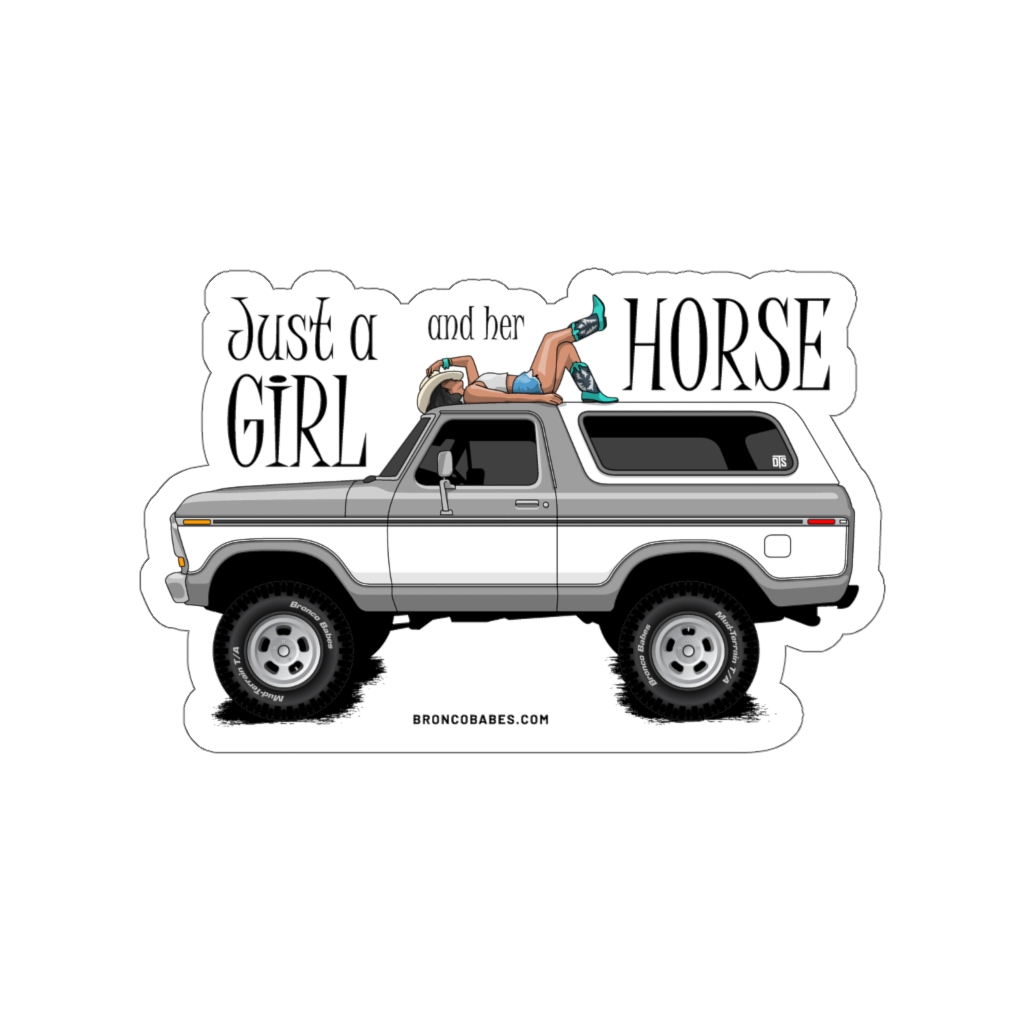 Just A Girl And Her Horse Die-Cut Vinyl Decal – Silver